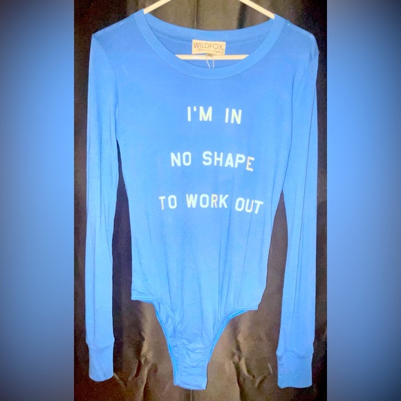 NWT Wildfox “I’m in no shape to workout” Bodysuit - Picture 3 of 5